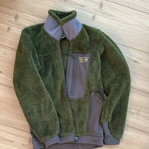 Mountain Hardwear Olive and Charcoal Fleece Jacket